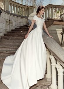 Classical wedding dress with a train