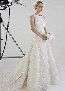 A-line wedding dress with a train