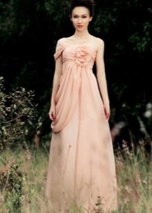 Coral dress of a pale peach shade