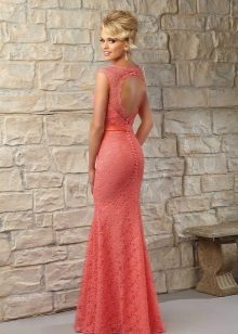 Lace coral dress