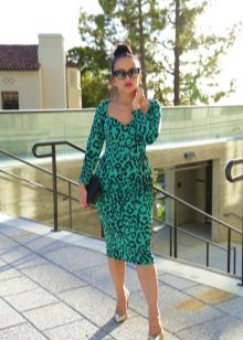 Leopard Green Dress