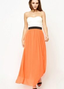 Orange dress in combination with white