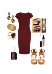 Makeup and accessories for an eggplant dress