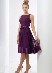 Dress eggplant color medium length