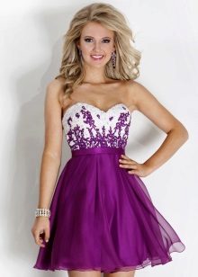 Eggplant white dress