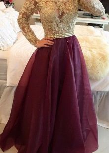 Gold Top Eggplant Dress