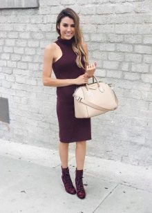 Dress in a dark shade of Marsala