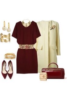 Marsala dress and accessories