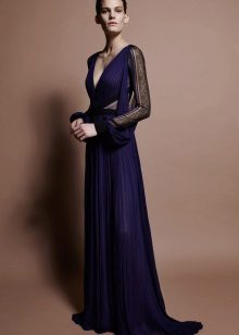 Navy Chiffon Dress