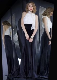 velvet and chiffon dress