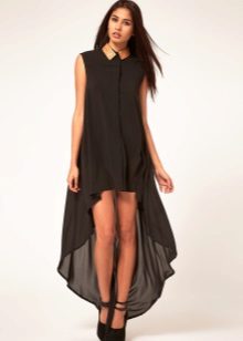 Chiffon shirt dress short front long back
