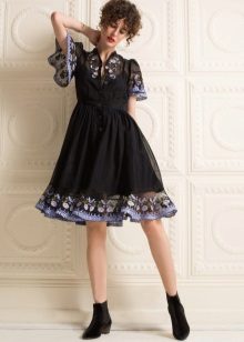 Black chiffon dress