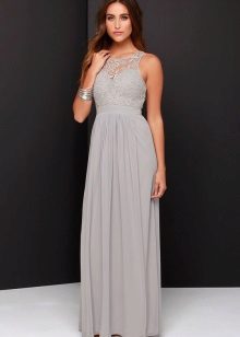 Long evening gray dress
