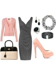 Pink gray dress accessories