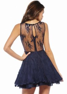 Navy blue guipure dress