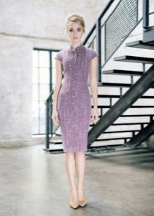 Dress sheath evening to knees lilac