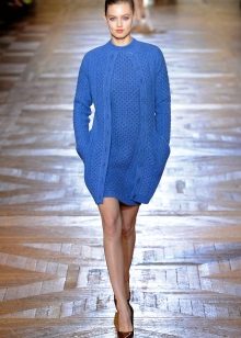 Knitted dress with a cardigan