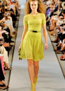 Knitted dress green flared