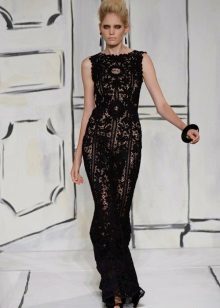 Straight black knit dress