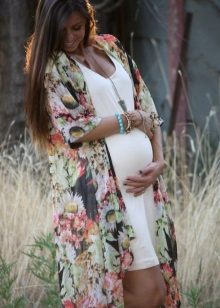 White Cotton Maternity Dress