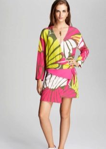 Short colored wrap dress