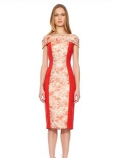 Dress with contrasting inserts