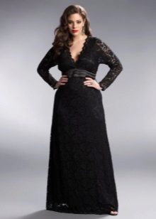 Guipure long sleeve long dress for girls with full arms