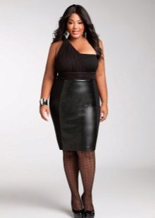Leather inserts in a large dress