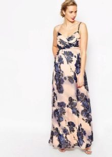 Long dress for pregnant women from a cambric