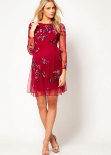 Maternity Fine High Waist Raspberry Dress