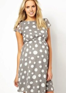 Gray pea dress for pregnant women