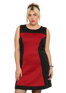 Red-black dress for overweight women