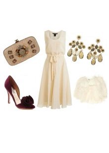 Jewelry for a dress of milk color