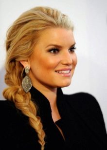 Hairstyle under an office dress - braid