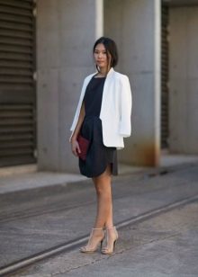 White jacket for a black office dress