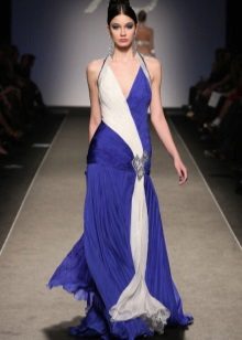 Blue dress with a white insert