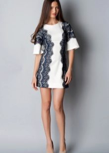 Two-tone A-Line Dress with Lace