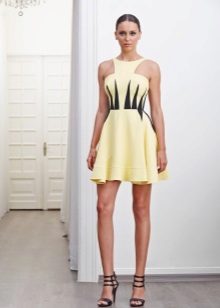 Short yellow-black dress