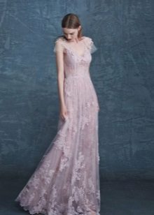 Organza & Lace Evening Dress