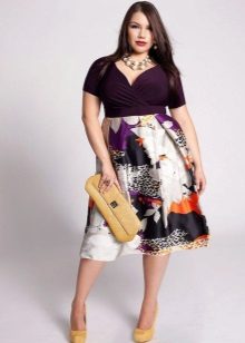 Vestit complet de cintura alta: blanc-violeta