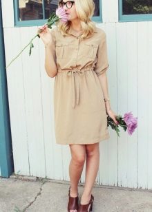 Brown Leather Low Heel Dress for Safari Dress