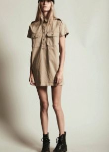 Short safari shirt dress