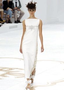 straight wedding dress from Chanel