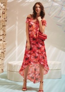 Summer flower dress short front, long back
