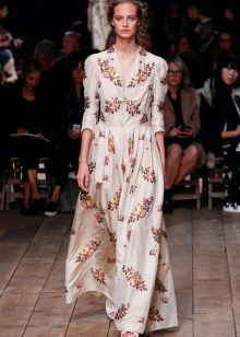 A-line floral dress with sleeves