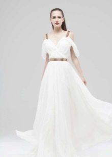 Greek floor-length dress with sleeves