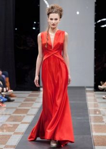 Satin Red Greek Dress