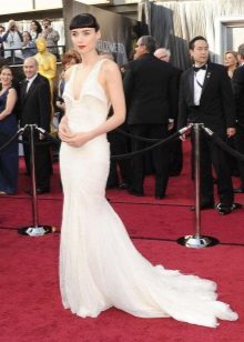 Long Godet Dress with Train