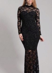 Lace long dress for overweight ladies
