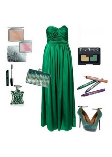 Long dress on the floor and accessories